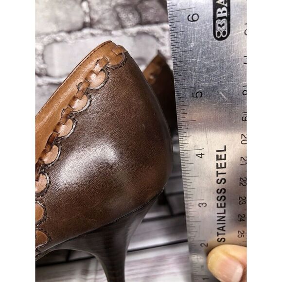 Max Studio Quibble Brown Leather Pointed Tassel High Heels Women Sz 8.5M US/39EU - Picture 12 of 16